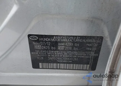 2013 Hyundai Sonata Limited from USA, damaged, VIN 5NPEC4AC1DH641261